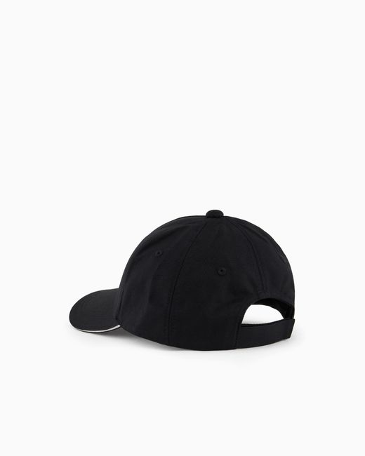 Emporio Armani Black Canvas Baseball Cap for men