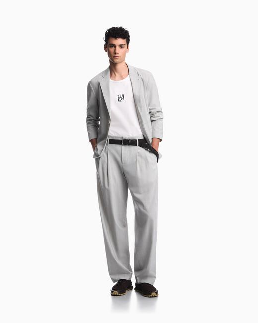 Emporio Armani Gray Unlined Blazer for men