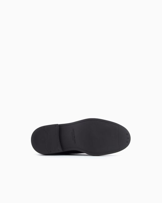Emporio Armani White Brushed Leather Monkstraps for men