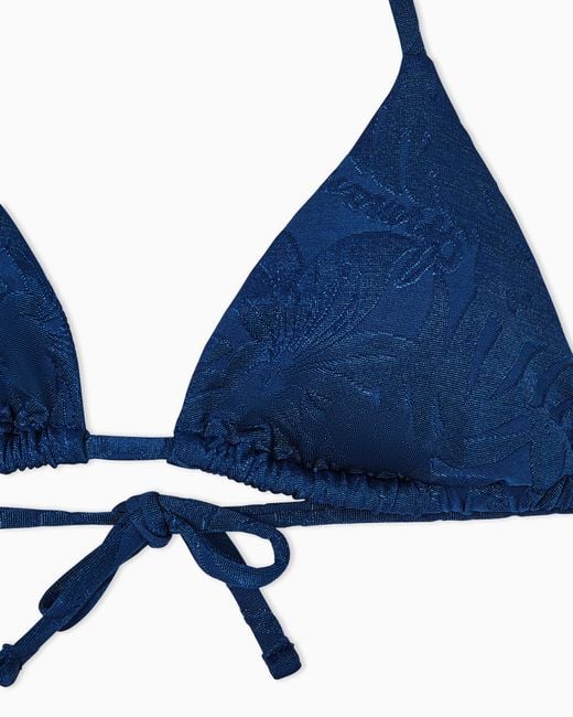 Emporio Armani Blue Bikini With Padded Triangle Top