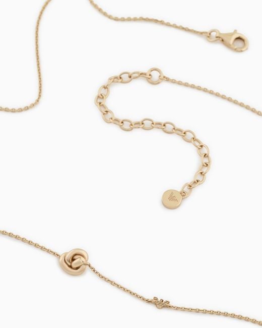Emporio Armani Metallic Tone Sterling Knot Necklace