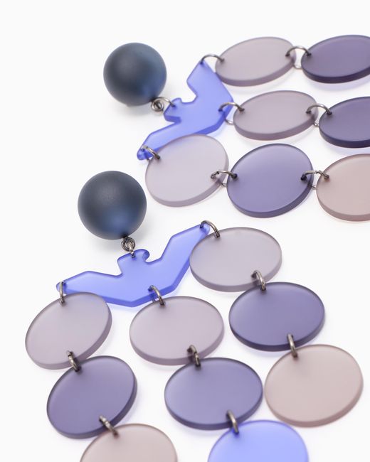 Emporio Armani Blue Ohrringe Mit Geometrischen Formen Und Adler-Elementen