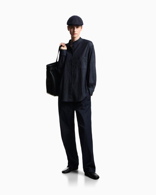 Emporio Armani Blue Guru Collar Shirt