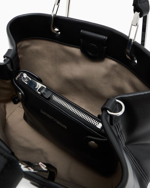 Emporio Armani Black Myea Kleiner Shopper Aus Nappaleder