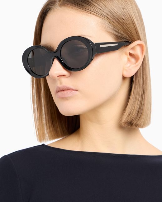 Occhiali Da Sole Da Donna Forma Ovale di Emporio Armani in Black