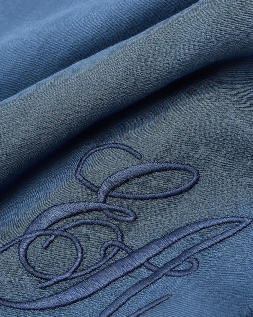 Emporio Armani Blue Maxi-Stola Aus Modal Mit Gesticktem Ea-Schriftzug