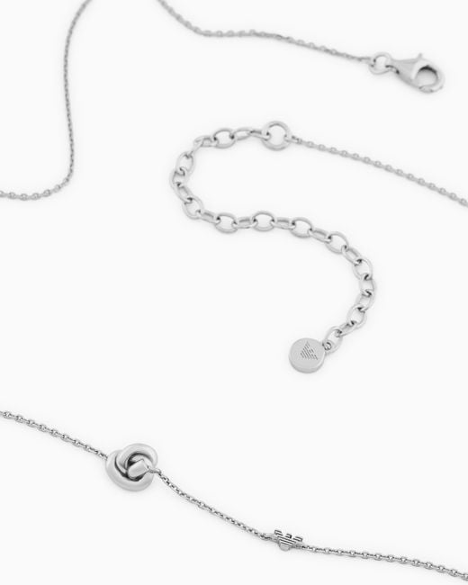 Emporio Armani White Sterling Knot Necklace