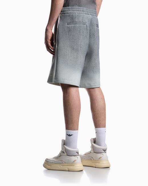 Emporio Armani Gray Double-Jersey Gradient Bermuda Shorts for men