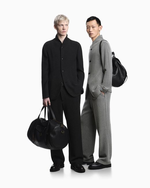 Emporio Armani Gray Icon Guru-Collar Jacket for men