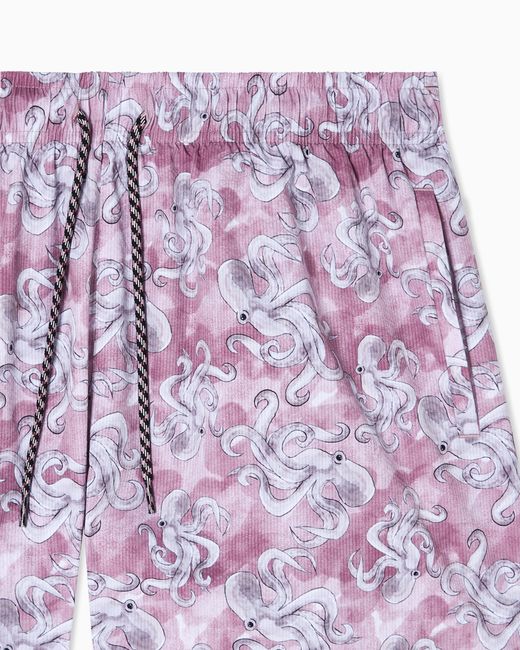 Emporio Armani Purple Sea Animals Print Swim Shorts for men