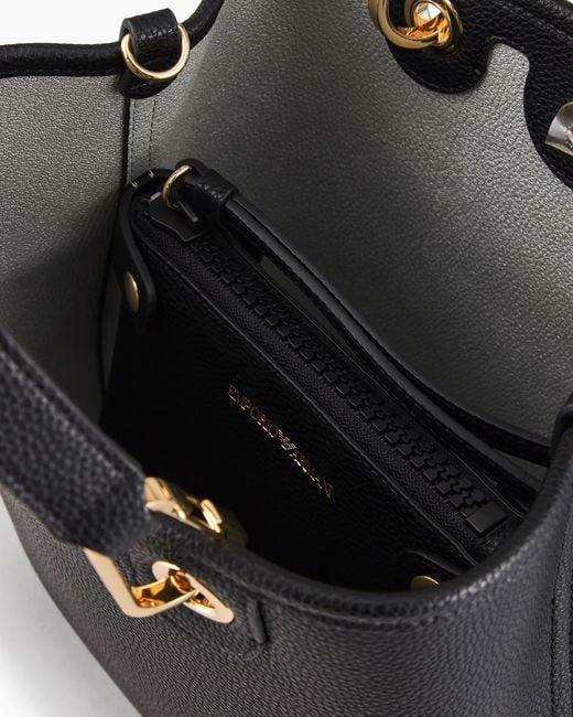 Emporio Armani Black Deer-Print Myea Vertical Shopper Bag