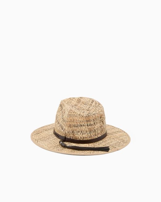 Emporio Armani White Woven Raffia Hat for men