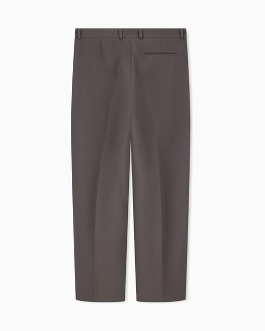 Emporio Armani Gray 3D Crepe Jersey Trousers Signature Capsule for men