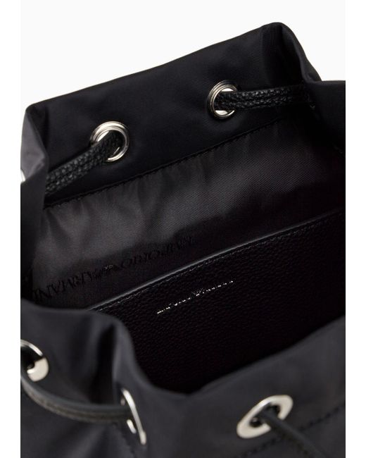 Emporio Armani Black Travel Essentials Recycled-nylon Bucket Bag