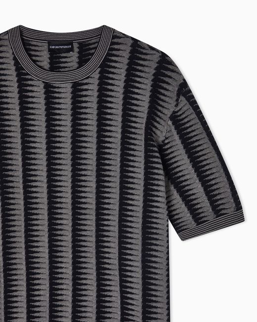 Emporio Armani Black Jumper With Two-Toned Jacquard Motif for men