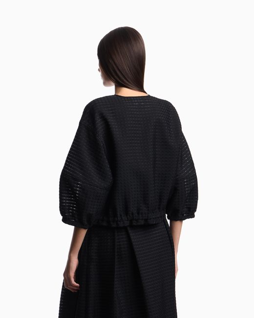Emporio Armani Black 3D Gingham Jacquard Jacket