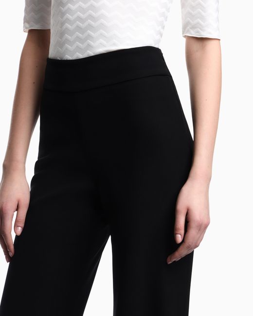 Emporio Armani Black Flowy Trousers Essential