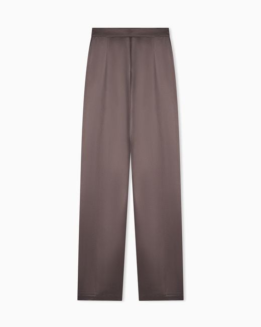 Emporio Armani Brown Viscose Twill Trousers