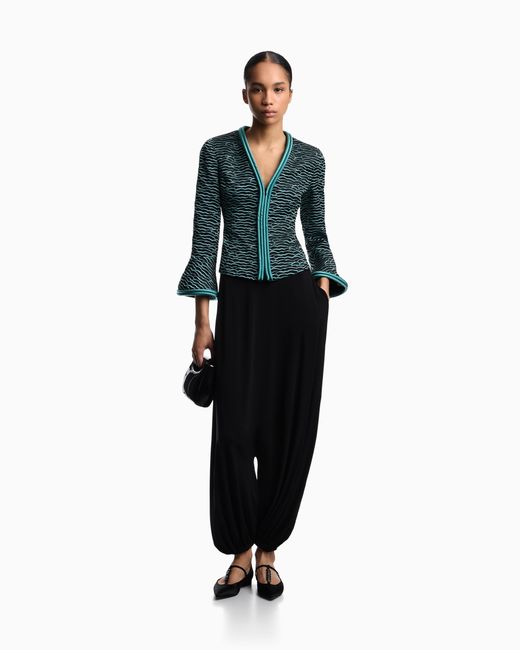 Emporio Armani Green Flared-Sleeved Jacket