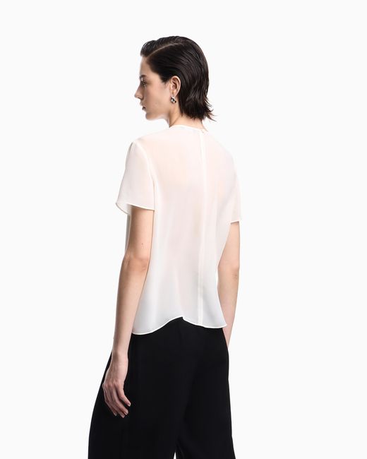 Emporio Armani Natural Two-Piece Technical Georgette Blouse