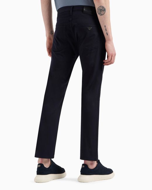 Emporio Armani Blue J45 Regular-Fit, Stretch-Gabardine Jeans for men