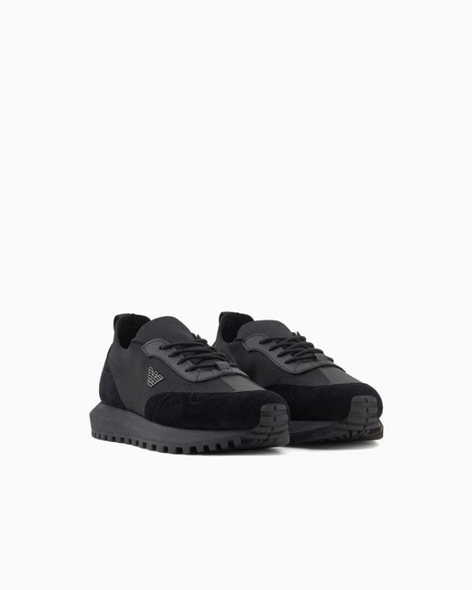Emporio Armani Black Low-Top Sneakers for men