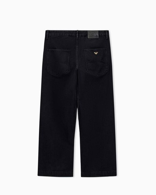 Emporio Armani Blue Wide-Leg Five-Pocket Jeans for men