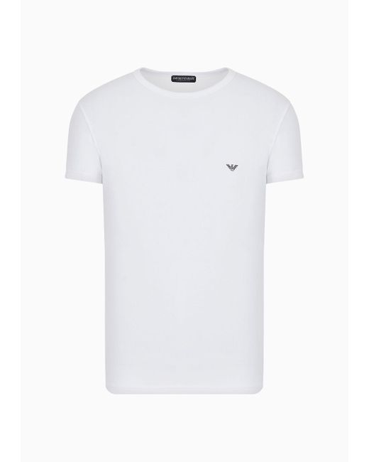 Emporio Armani Slim-fit-t-shirt Mit Großem Adler in White für Herren