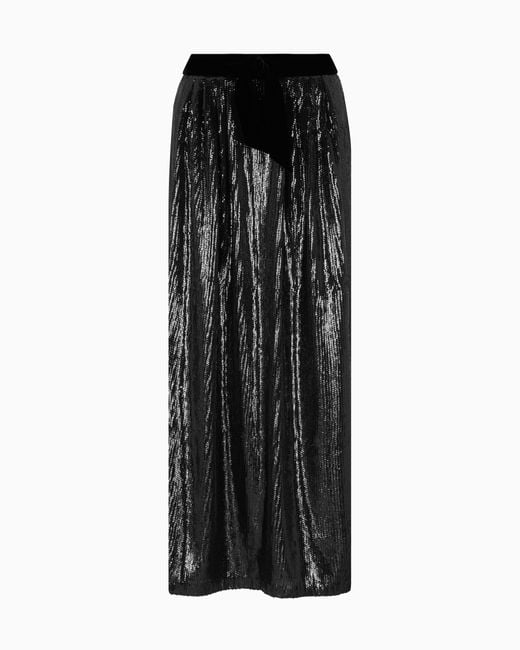 Emporio Armani Black Langer Rock Mit Allover-Paillettenapplikation