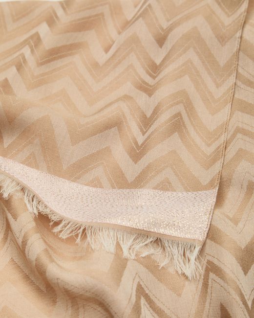 Emporio Armani Natural Chevron Jacquard Scarf