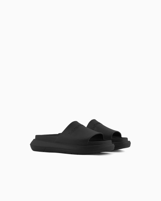 Emporio Armani White Monobloc Sandals With Logo for men