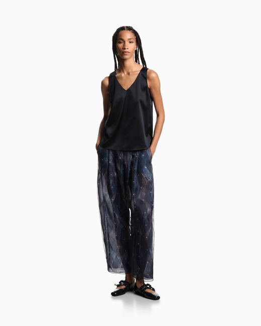 Emporio Armani Blue V-Neck Top
