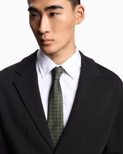 Emporio Armani Blue Icon Knitted, Single-Breasted Jacket for men