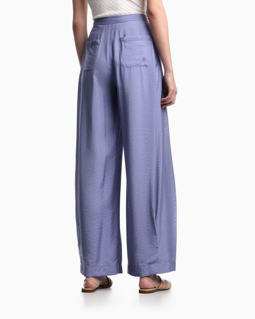 Emporio Armani Blue Wide-Leg Trousers