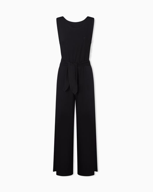Emporio Armani Black Jersey Beachwear Jumpsuit