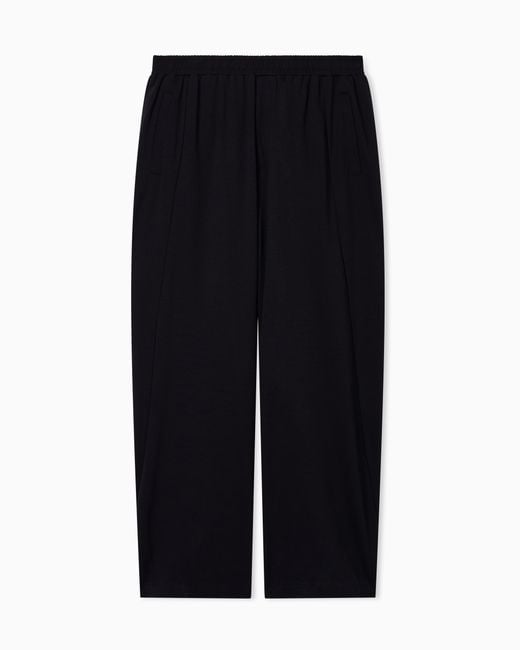Emporio Armani Black Jersey Trousers With An Elasticated Waist for men