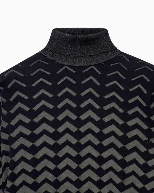 Emporio Armani Blue Turtleneck Sweater for men