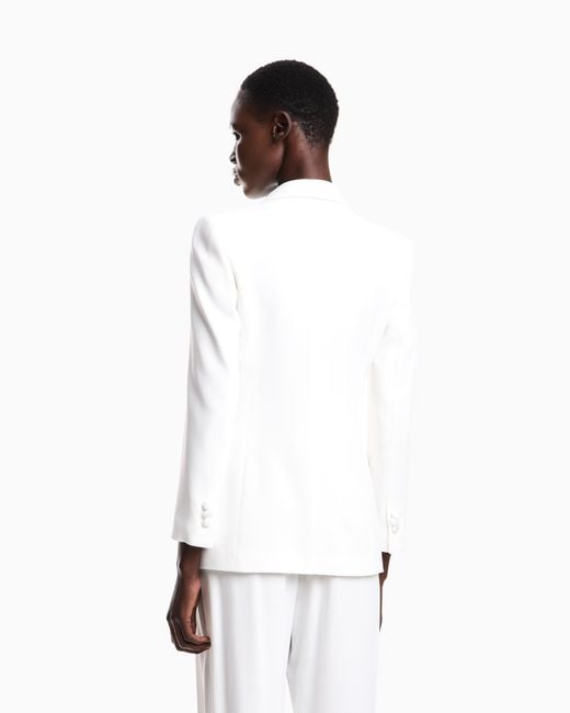 Emporio Armani White Satin Blazer