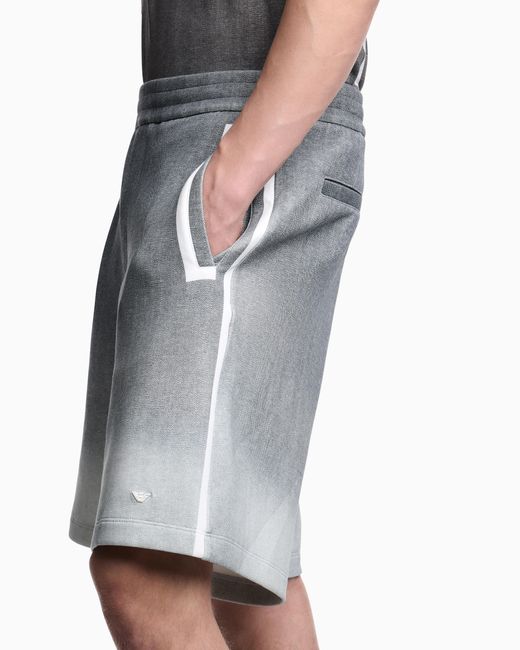Emporio Armani Gray Double-Jersey Gradient Bermuda Shorts for men