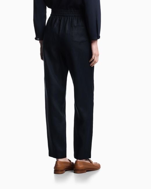 Pantaloni Con Vita Elastica di Emporio Armani in Blue