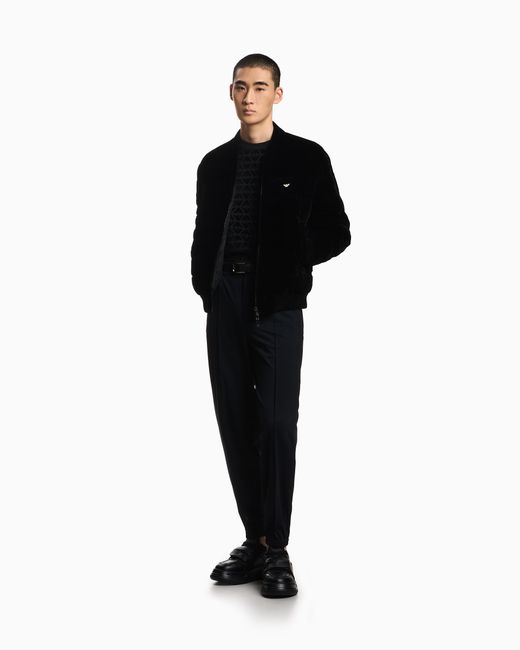 Emporio Armani Black Lunar New Year Lyocell-Blend Jersey T-Shirt With Flocked Eagles for men