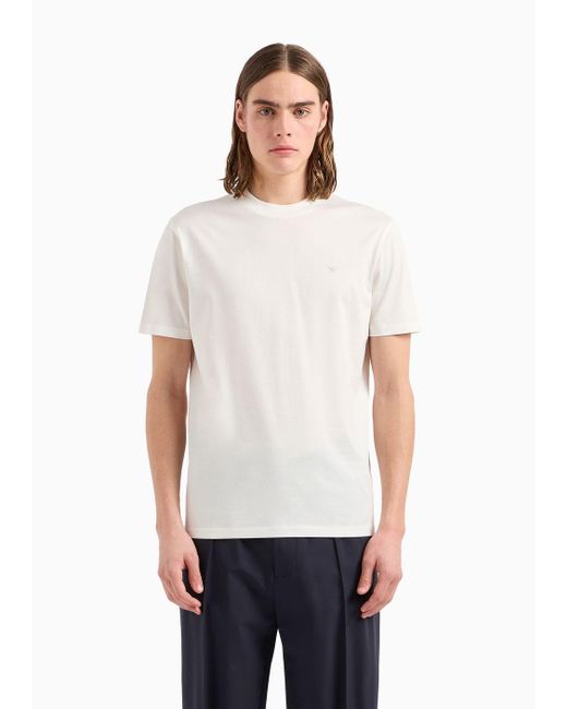 Emporio Armani White Travel Essentials T-shirt In Mercerised Jersey for men