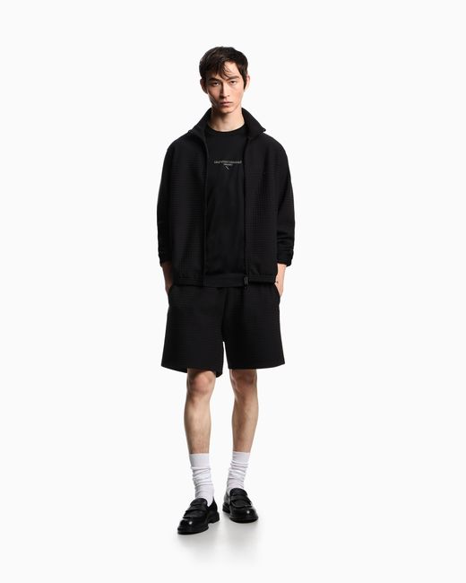 Emporio Armani Asv Jersey-Sweatshirt Mit Durchgehendem Reißverschluss, Gefertigt Aus Einer Lyocell-Mischung in Black für Herren