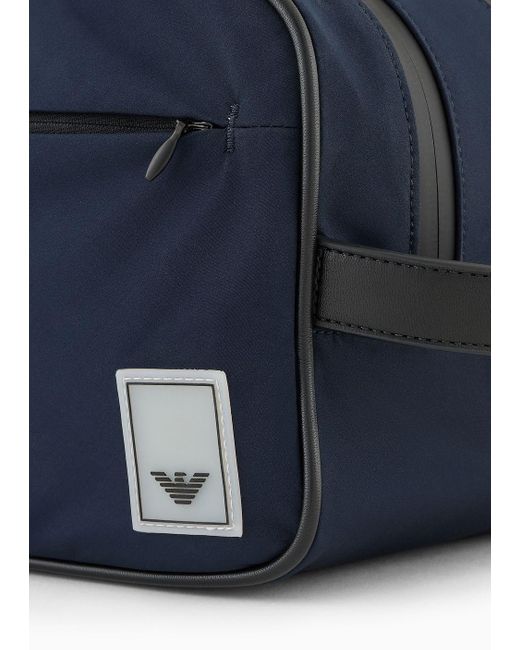 Emporio Armani Blue Travel Essentials Nylon Washbag for men