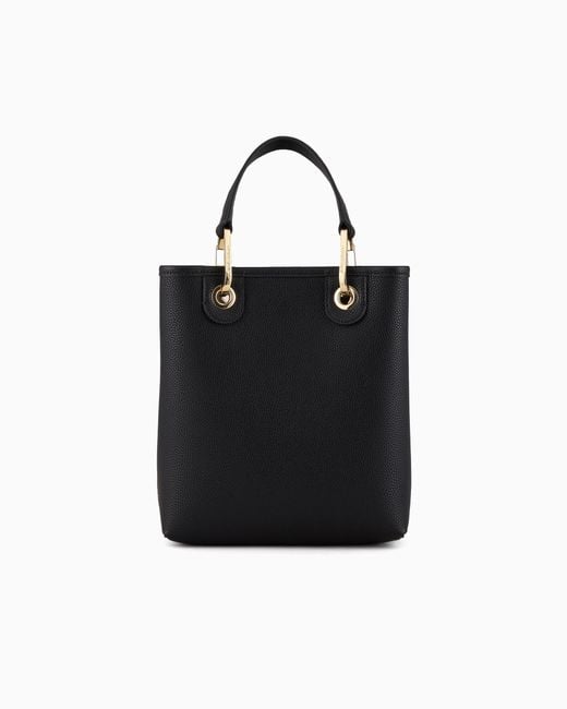 Emporio Armani Black Deer-Print Myea Vertical Shopper Bag