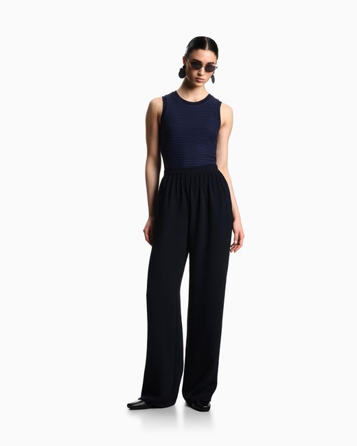 Emporio Armani Blue Icon Trousers With Pleats