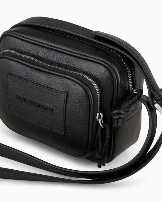 Emporio Armani Black Shoulder Strap Camera Case Essential for men