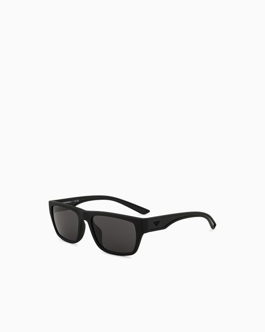 Emporio Armani Black Rectangular Sunglasses for men