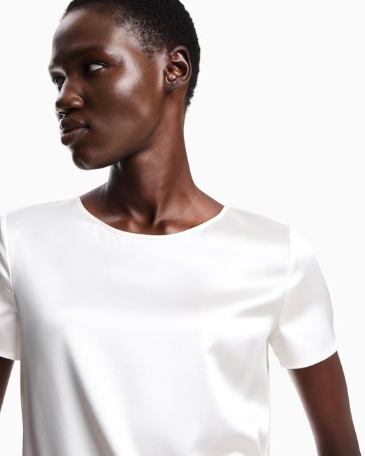 Emporio Armani White Satin Blouse