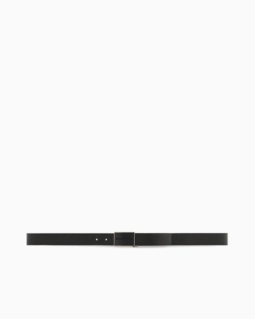 Emporio Armani Black Gift Box With Tumbled-Leather Belt And Card Holder for men